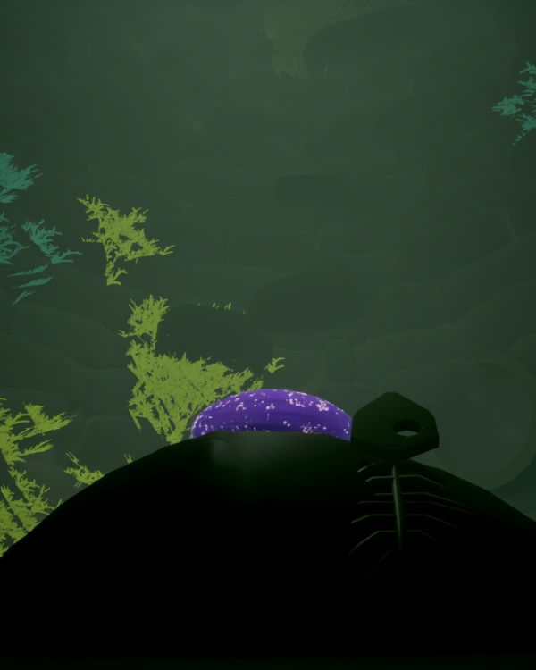 Screenshot of Well of Ooze, showcasing the slime's ascent in a procedurally generated well